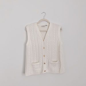 Vintage Cable Knit Sweater Vest